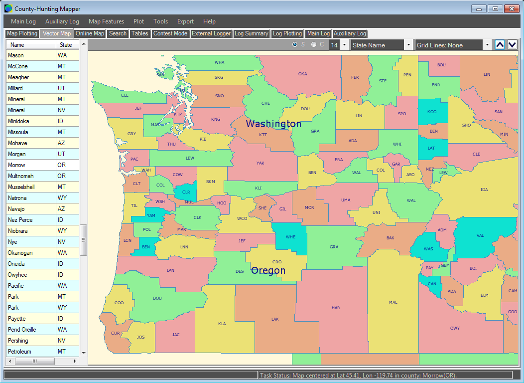 ARRL Sections Map for Sweepstake Contesters