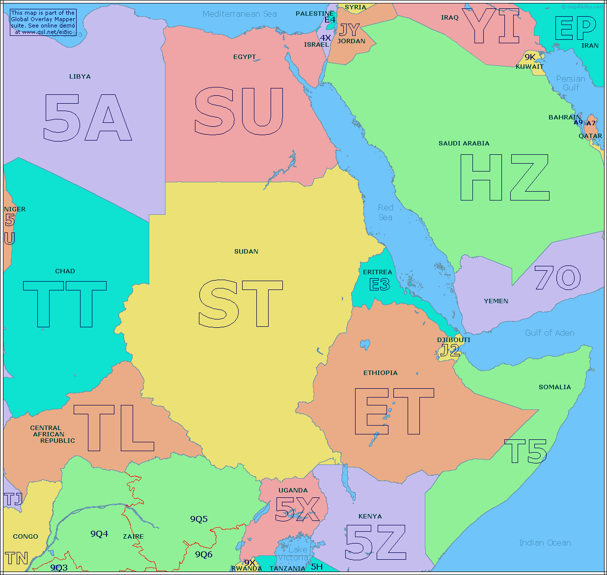 Click To Open This Map In A New Browser. Amateur Radio Prefix Map Of East Africa click to open this map in a new browser. amateur radio prefix map of east africa