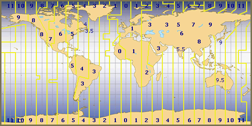 A map of World Time-Zones