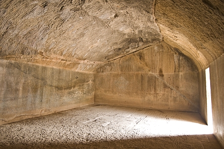 Interior of the Lomas Rishi Cave, looking towards entrance - Click to show bigger image in new browser