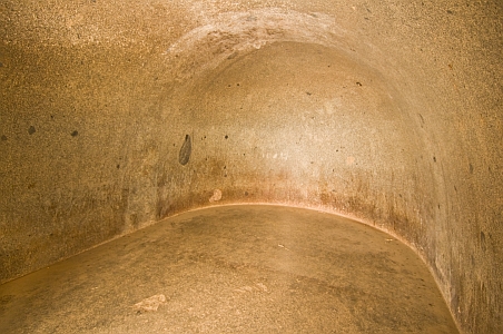 Curved rear wall of the Vadathika Cave - Click to show bigger image in new browser