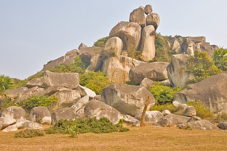 Piles of rocks lie all around - Click to show bigger image in new browser