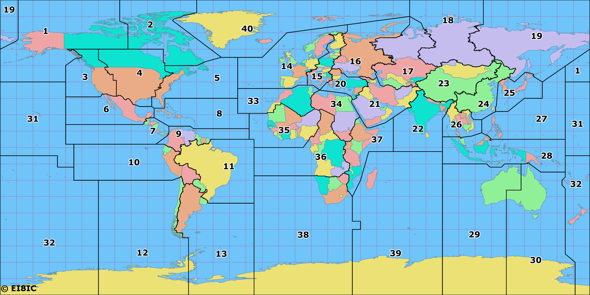 CQ Zone Maps for the CQ WW Contests