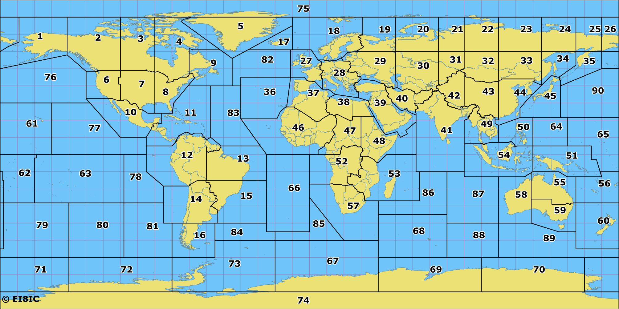 Amateur Radio ITU Zones of the World