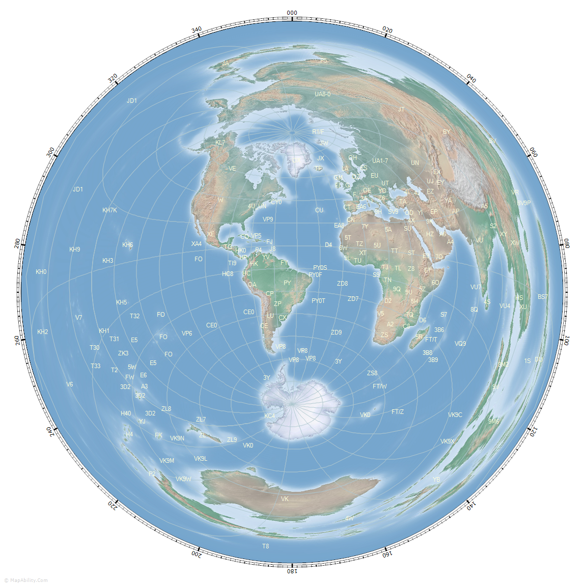 great_circle_map_for_Brasilia, Brazil