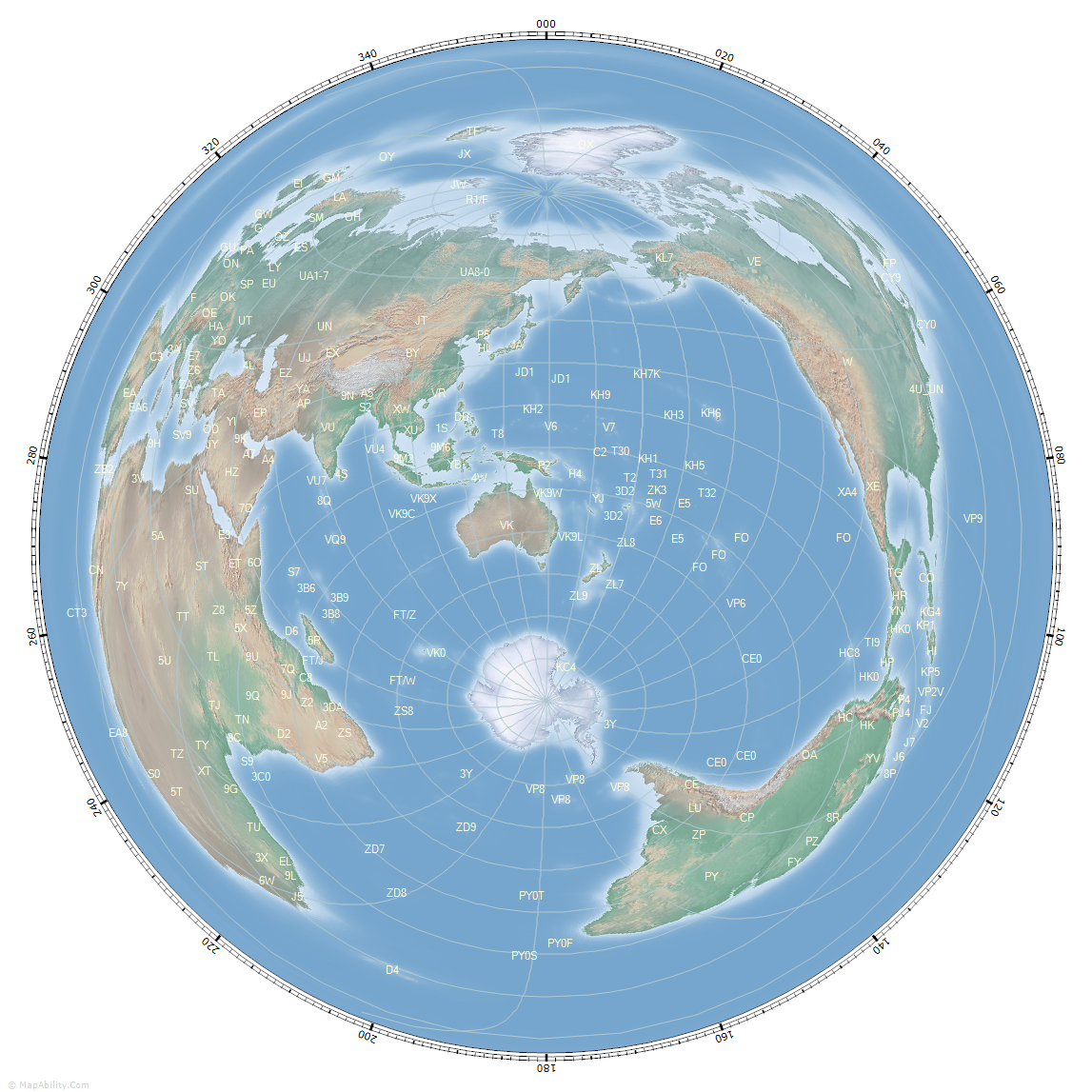 great_circle_map_for_Canberra, Australia