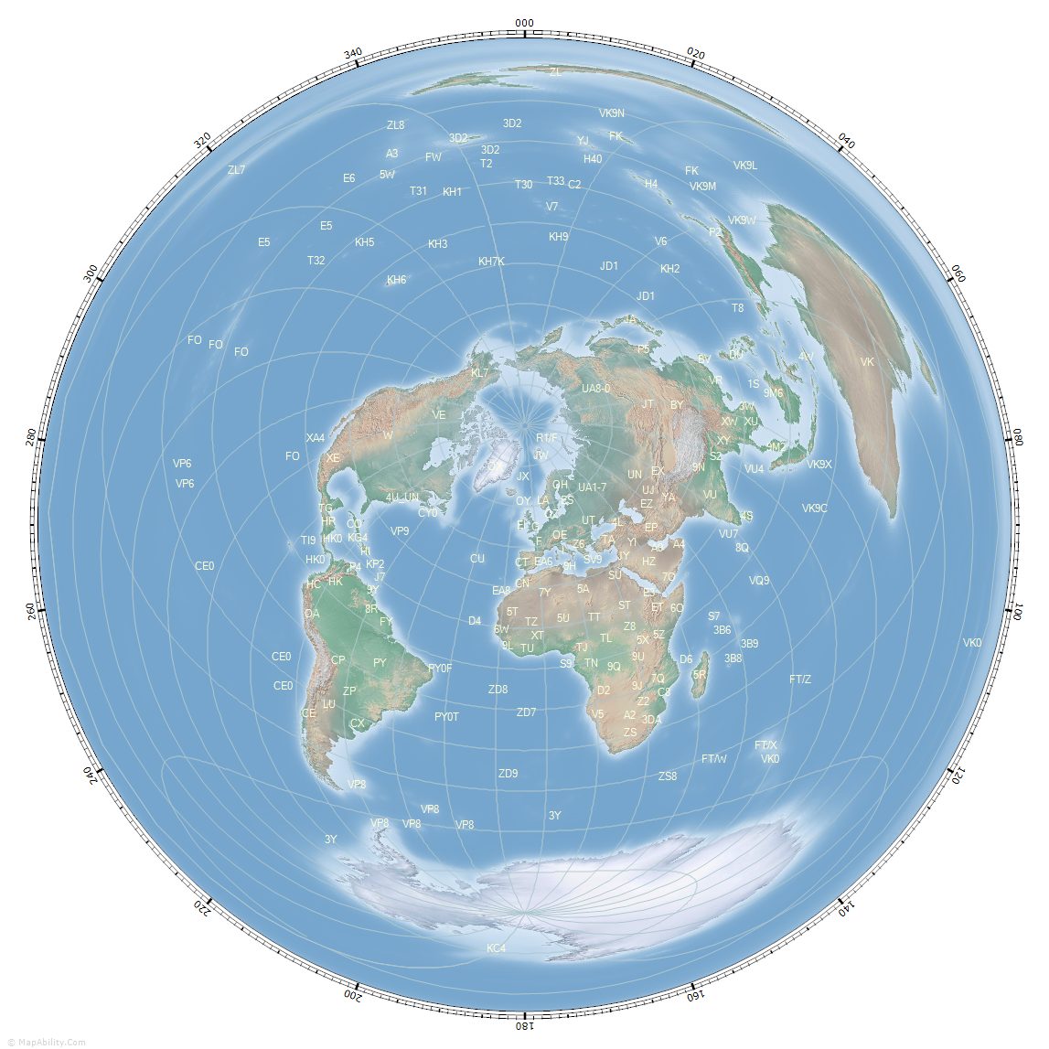 great_circle_map_for_Dublin, Ireland