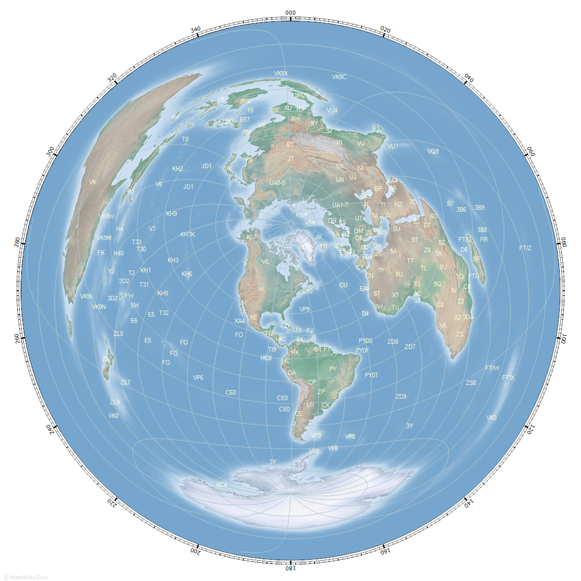 great_circle_map_for_Ottawa, Canada