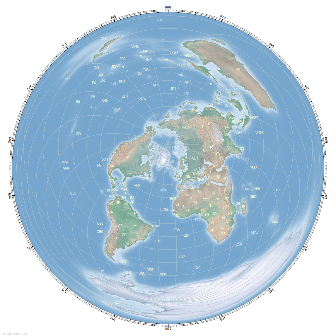 great_circle_map_for_Reykjavik, Iceland