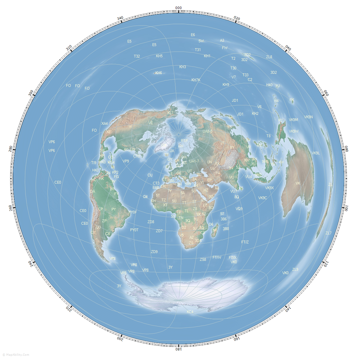 great_circle_map_for_Rome, Italy