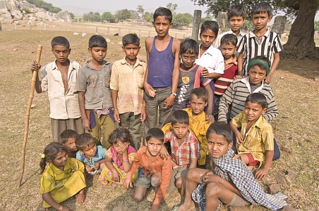 Children of Kurisarai village - their first photograph - Click to show bigger image in new browser