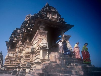 A temple at Khajuraho in 1992 - Click to show full-size image in new browser