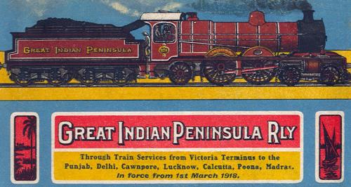 Great Indian Peninsular Railway 1918 Timetable Cover - Click to show full-size image in new browser