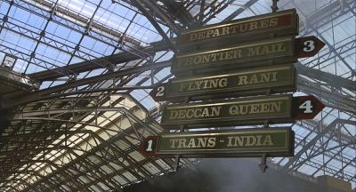 Departure-boards at Victoria Terminus, Bombay - Click to show full-size image in new browser