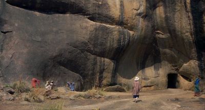 Adela Walks To The Lower Cave Entrance - Click to show full-size image in new browser