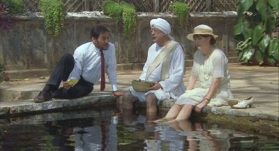 Aziz, Godbole, and Adela at the pool - Click to show full-size image in new browser